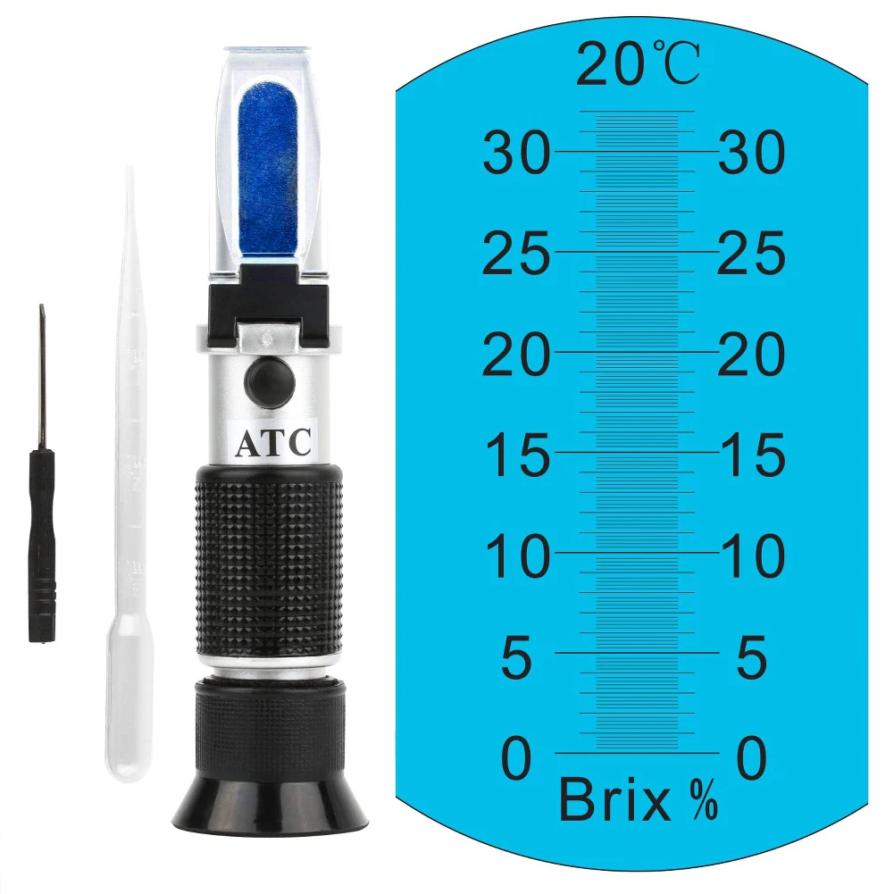 

Handheld Wine Refractometer Alcoholometer Alcohol Sugar Grape Wine 0~25% Alcohol 0~40% Brix Tester Meter ATC Wine Refractometer