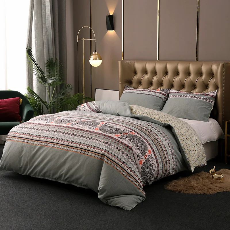 Bohemian Bedding Sets Folk-custom Mandala Duvet Cover Set Geometric Stripe Leopard Printing Bedlinens Bed Cover with Pillowcase