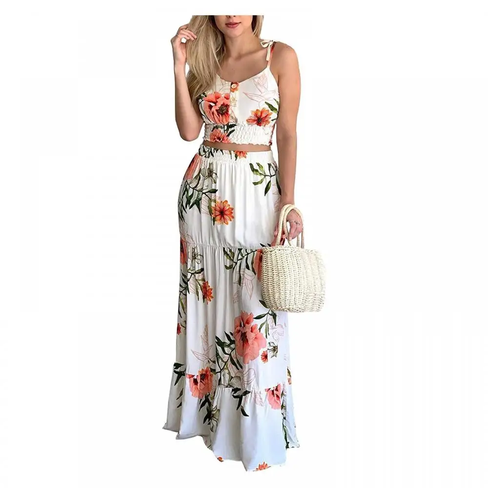 Elegant Skirt Set for Women Summer Sexy Printed Casual Club Skirts Suit Ladies Sleeveless Cami and Skirt Set Sets with A Dress women elastic waistbands with diamonds shining belt for dress skirt thin belts ladies luxury pu waistbands clothes accessories