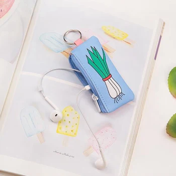 

Cute Cartoon Coin Purse Storage Keychain Bag For Flash Card USB Phone Cable Data Travel Accessories Earphone Organizer Bag Case