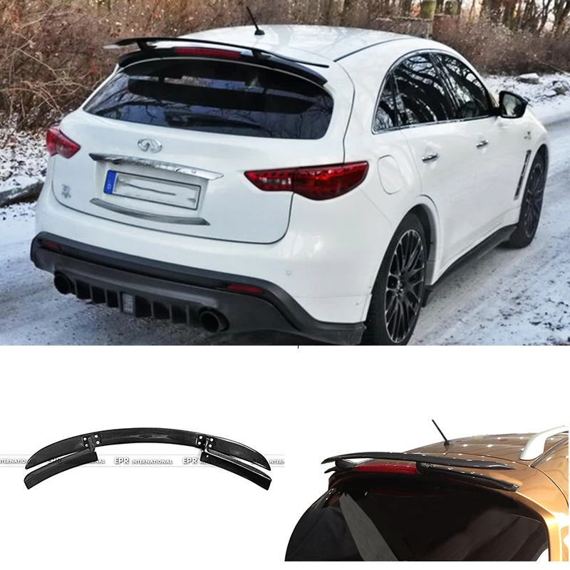 

Car-styling For Infiniti 2009-2013 FX 35 37 50 Carbon Fiber Spoiler Glossy Finish Rear Wing Lip Splitter Lip Drift Trim Bodykits