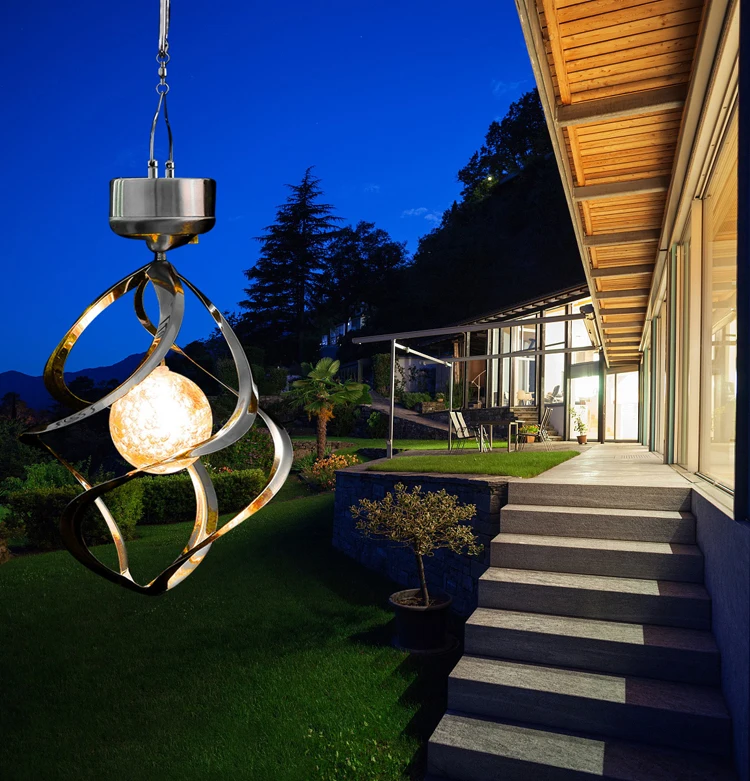 Водонепроницаемый RGB светодиодный светильник на солнечной батарее s Wind Spinner светодиодный светильник наружный подвесной светильник для дома и сада
