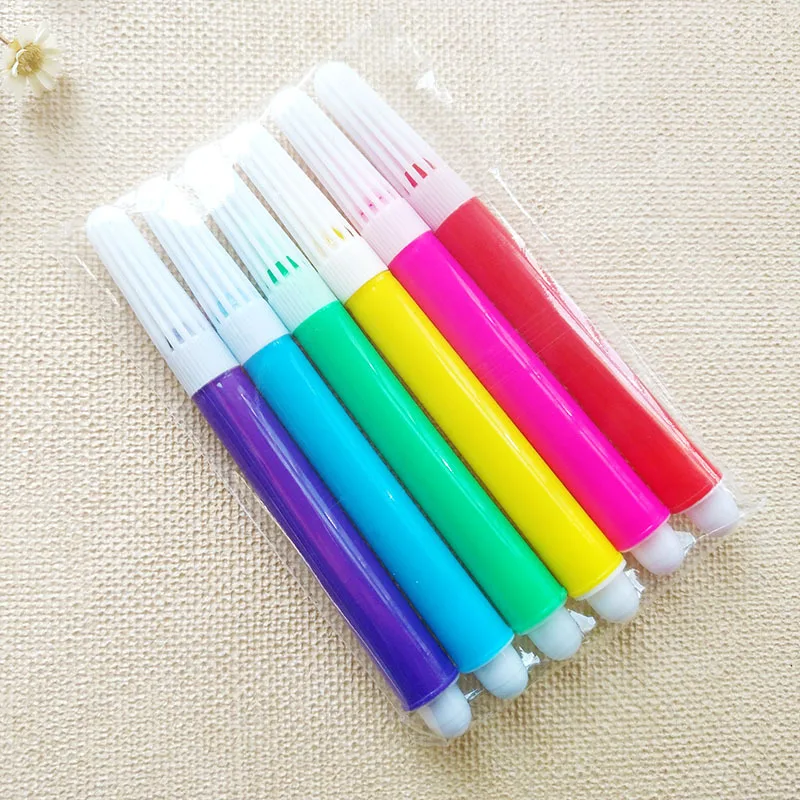 

Children Kindergarten Painting Painted Watercolor Pen Color Brush 6-Color-Painting Graffiti Stationery