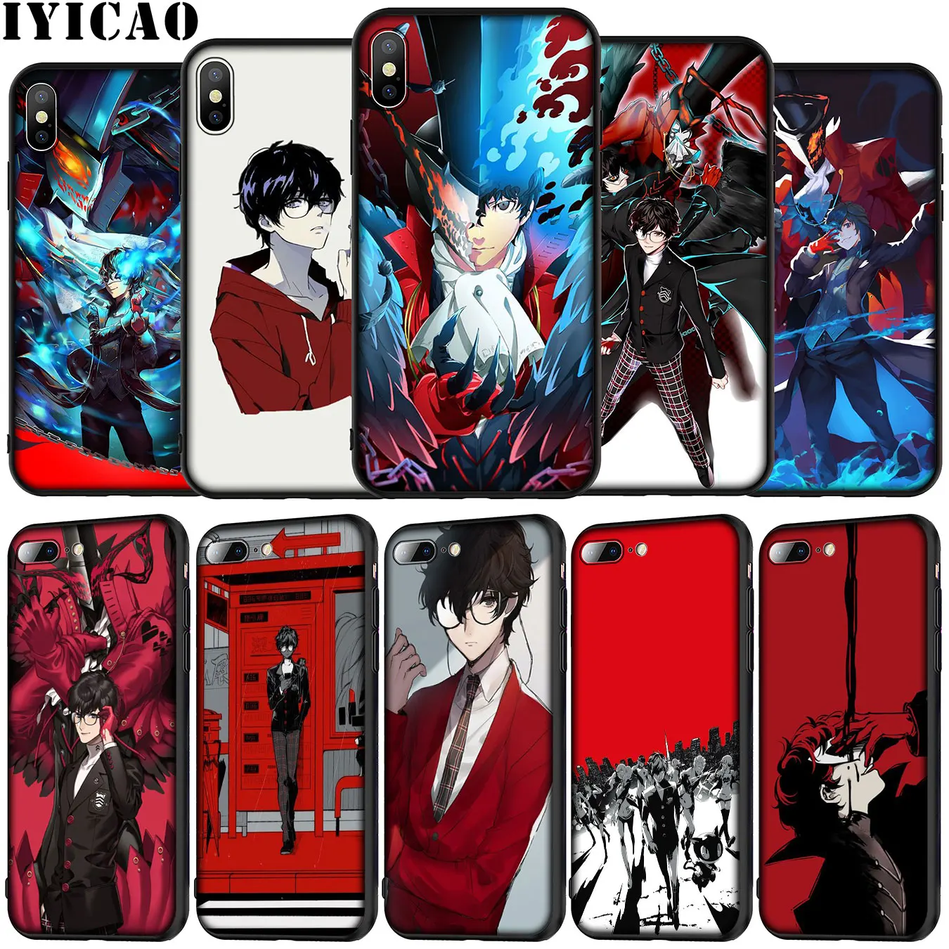 Megami Tensei Persona 5 Soft Silicone Phone Case for iPhone 12 Mini XR X XS 11 Pro Max 5S SE 6 6S 7 8 Plus Black TPU Cover | Мобильные