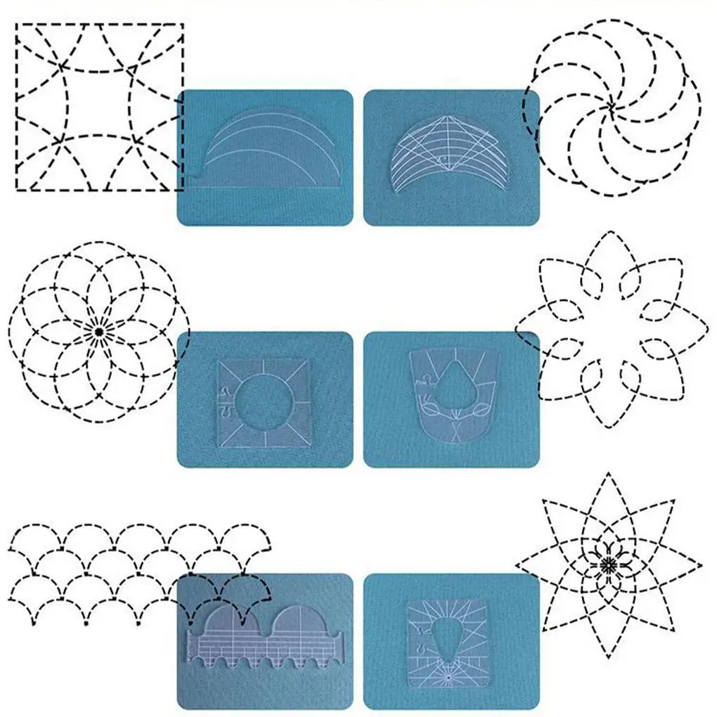 6pcspatchworkrulerquiltingtoolsQuiltingRulerTemplatesSetDIYApparelSewingsupplies