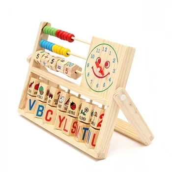 

VE4A Wood Educational Computing Rack Multifunction Flap Children's Educational Toys (Color: Multicolor)