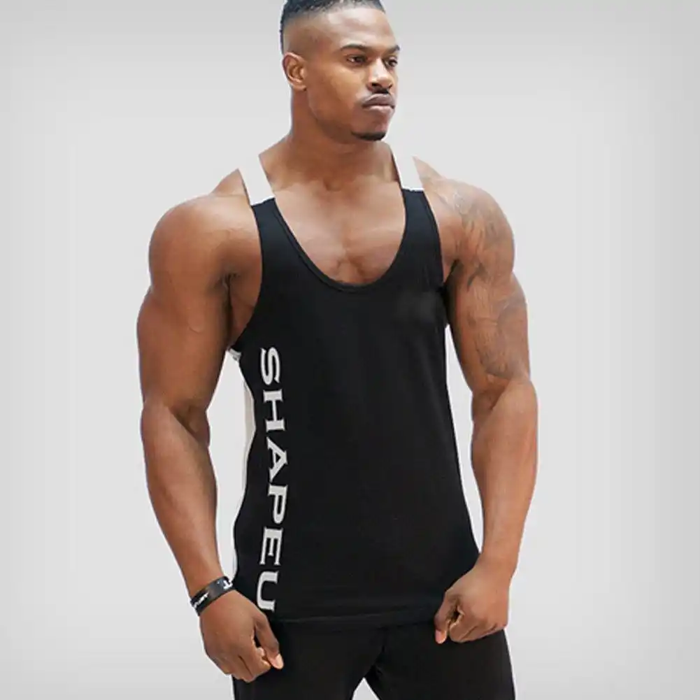US Mens Bodybuilding Tank Top Gym Fitness Singlet Muscle Vest Tee Shirt M~XL