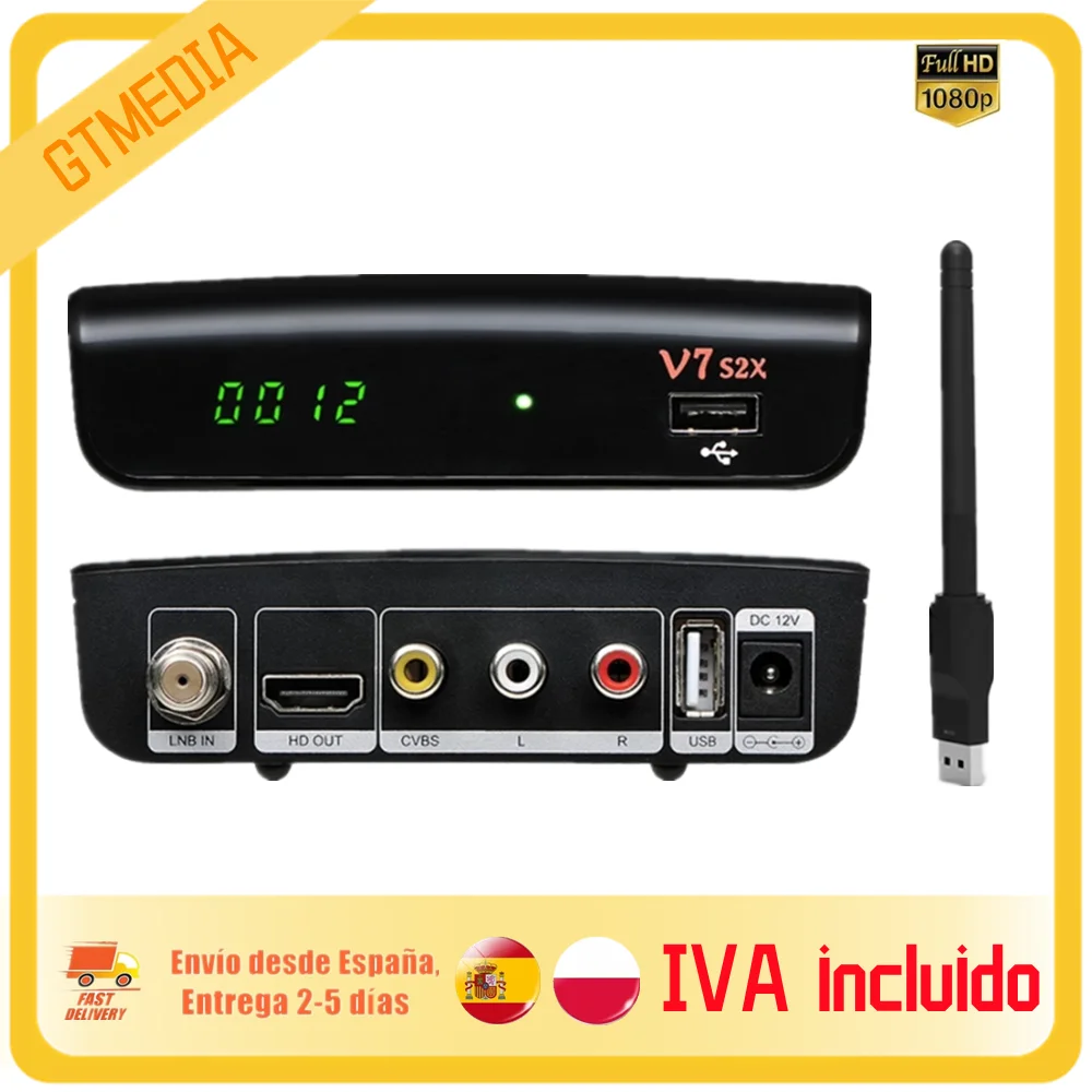 FTA 1080P Gtmedia v7 s2x DVB S2 Satellite Receiver with usb wifi Digital Receptor gtmedia v7s2x