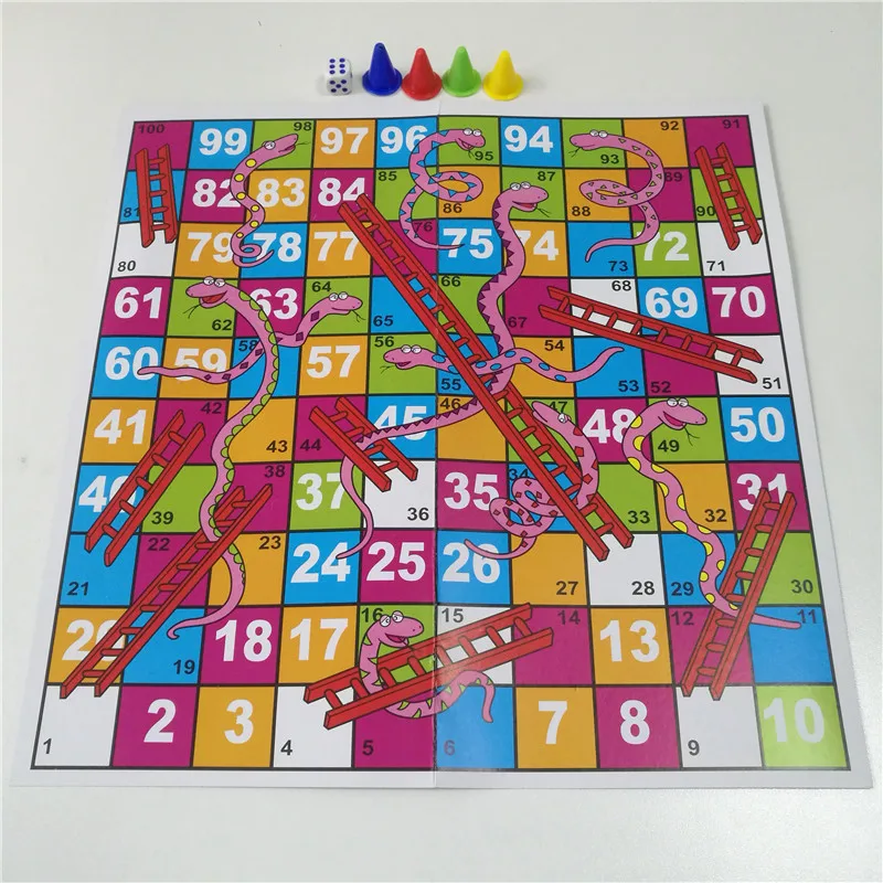 Juego De Mesa Portatil De Papel Con Escalera De Serpiente Para Ninos Juego De Mesa De 28cm Juegos De Fiesta Aliexpress