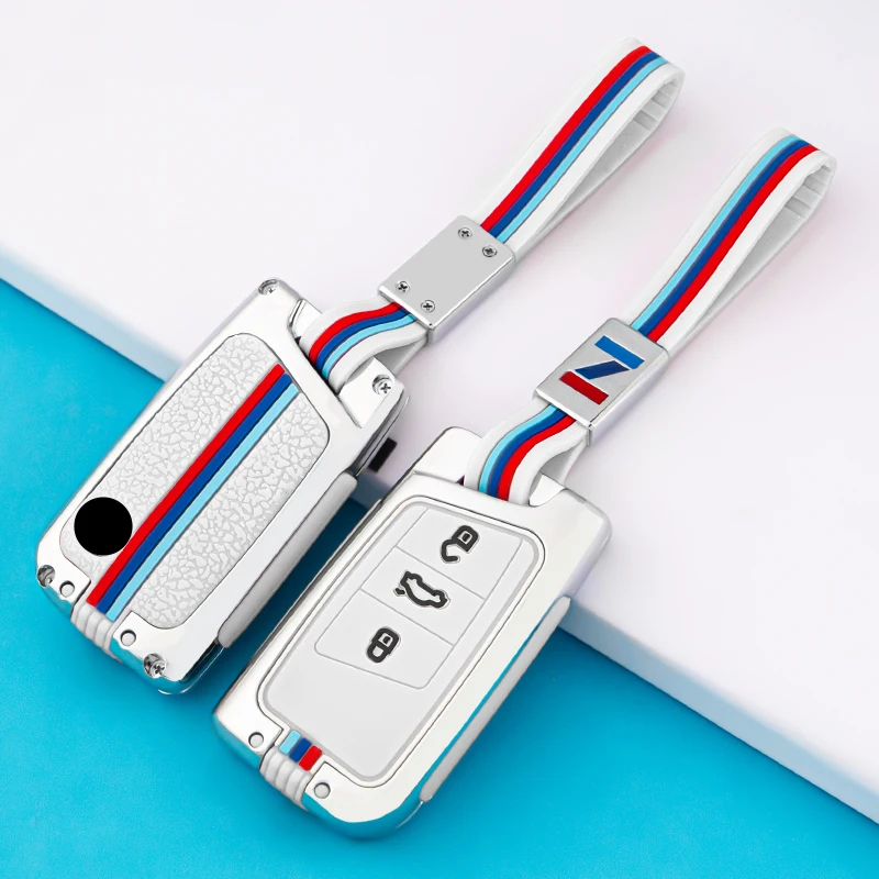 Fob della protezione della copertura della cassa chiave dell'automobile in lega di zinco per VW Volkswagen Passat B8 Magotan Golf per Skoda Kodiaq Superb A7 accessori 12 Fob della protezione della copertura della cassa chiave dell'automobile in lega di zinco per VW Volkswagen Passat B8 Magotan Golf per Skoda Kodiaq Superb A7 accessori - H2b06cced040541caa22d4d1dac9a7789u