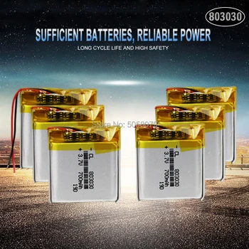 

10pcs Rechargeable 700mAh Li-ion Battery Cell 803030 Lithium Polymer Li-Po li ion Battery Lipo cells For Toy GPS MP3 MP4
