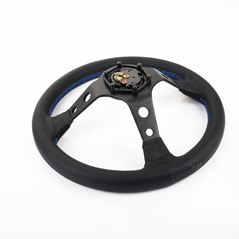 VER 10 Stars 13inch Genuine Leather Embroidery Drift Sport Steering Wheels Car Steering Wheel