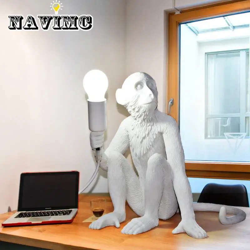 

Nordic designer Monkey Table Lamp personality simple study bar industrial retro wind artist desk table light