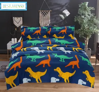 

Reactive Printing Jurassic Period Dinosaurs Duvet Cover Sets with Pillowcases Bedding Set Twin Sze Cartoon Dinosaur Cover Beds A