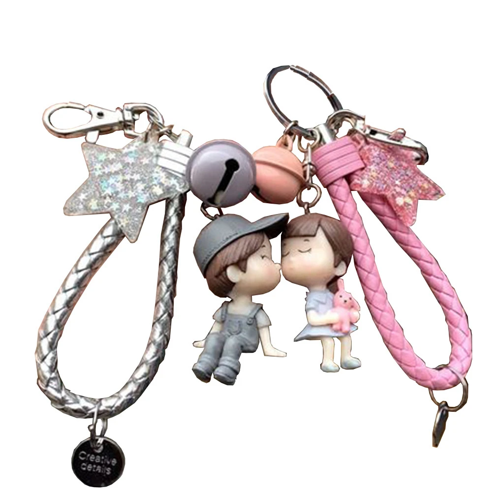 かわいい男性と女性のためのクリエイティブなカップルのキーホルダーペアシンプルな車のキーホルダーカップルペンダントバックパックの装飾品 ぬいぐるみ キーホルダー Aliexpress