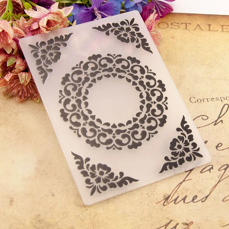 

KLJUYP Corner Plastic Embossing Folders for DIY Scrapbooking Paper Craft/Card Making Decoration Supplies