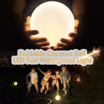 

Foldable Portable Mobile Luminous LED Silicone Ball Personality Charging Fun Outdoor Waterproof Home Night Light Ball Can Kick #