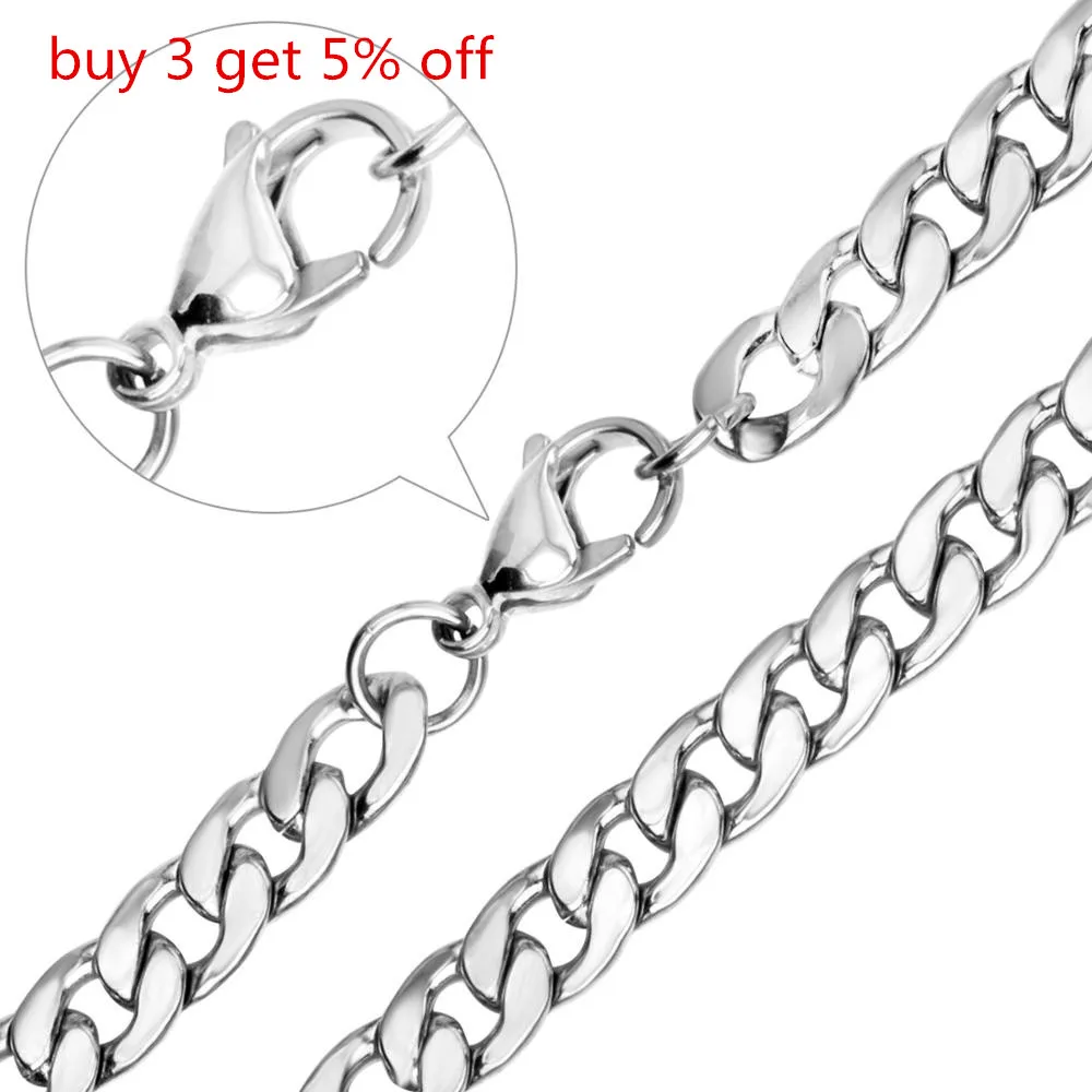 LUXUKISSKIDS Gold Chain Necklace For Men Women 5mm/7mm Stainless Steel Necklaces Set Long Chain For Jewelry Making Wholesale
