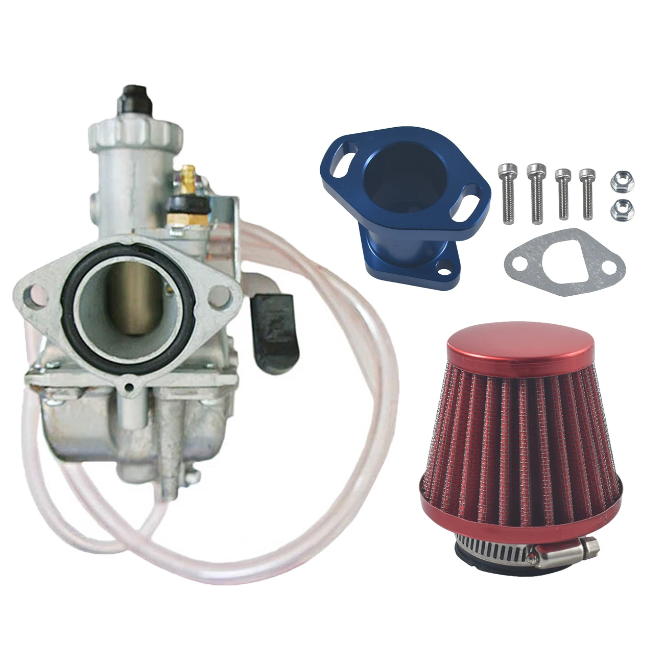 VM22 26mm Carburetor Kit For Predator 212cc GX200 196cc Clones Mini Bike Go Kart Red And Blue