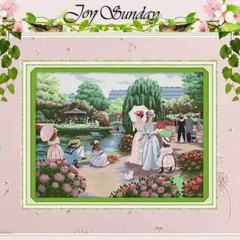 

Free Ship Outing Counted Cross Stitch 11 14CT Cross Stitch Sets landscape Cross Stitch Kits for Embroidery Home Decor Needlework