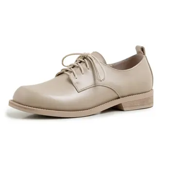 

Retro Women Genuine Leather Thick Heels Pumps Prom Shoes Woman Leather Corss-tied Rome Style Pumps Women Shoes