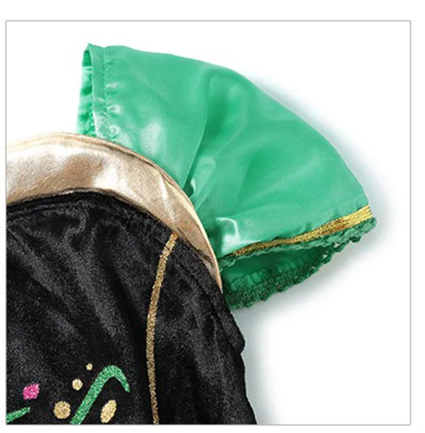 Anna Green Princess Dress for Baby Girl Embroidery Shoulderless Floral Anna Party Dress Kid Cosplay Clothes Summer Fancy Costume