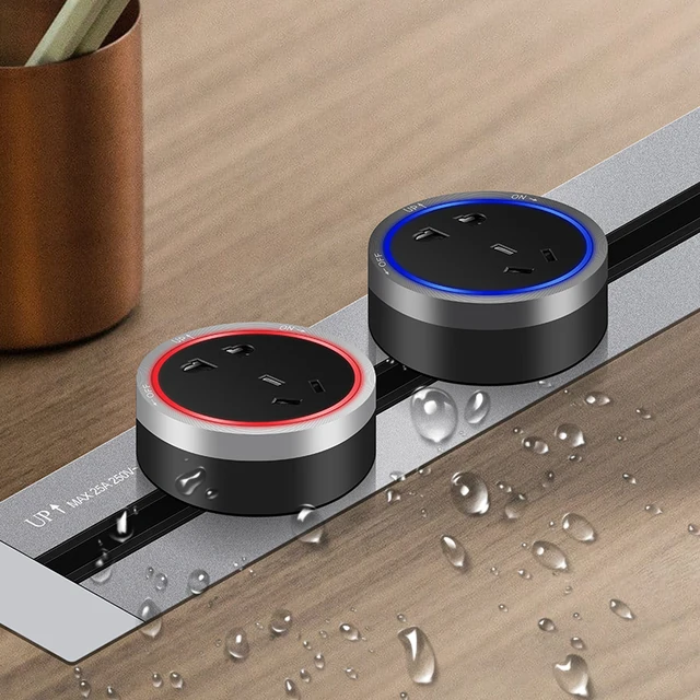 KXN ไฟฟ้า Tabletop ปกปิดซ่อน Power Track UK US EU มาตรฐานอะแดปเตอร์ USB สำหรับ Home Kicthen สำนักงาน 1