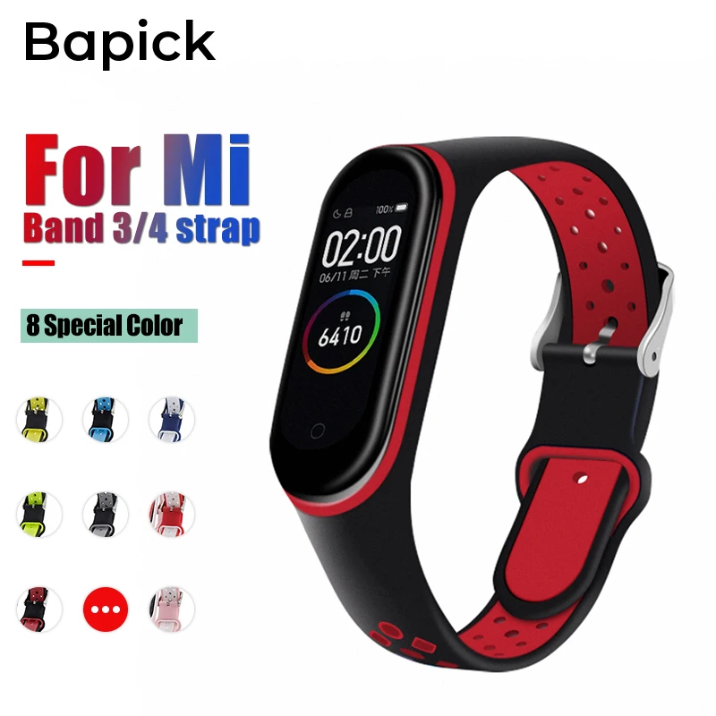 

BAPICK Silicone Sport Strap For Xiaomi Mi Band 4 3 Strap Smart Watch Accessories For Xiaomi Mi Band 4 3 Bracelet Miband 4 Strap