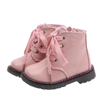 

2020 New Winter Vintage Martin Boots For Kids Girl Snow Boot Leather Boots Girls Single Boots Baby Shoes Waterproof Cotton Shoes