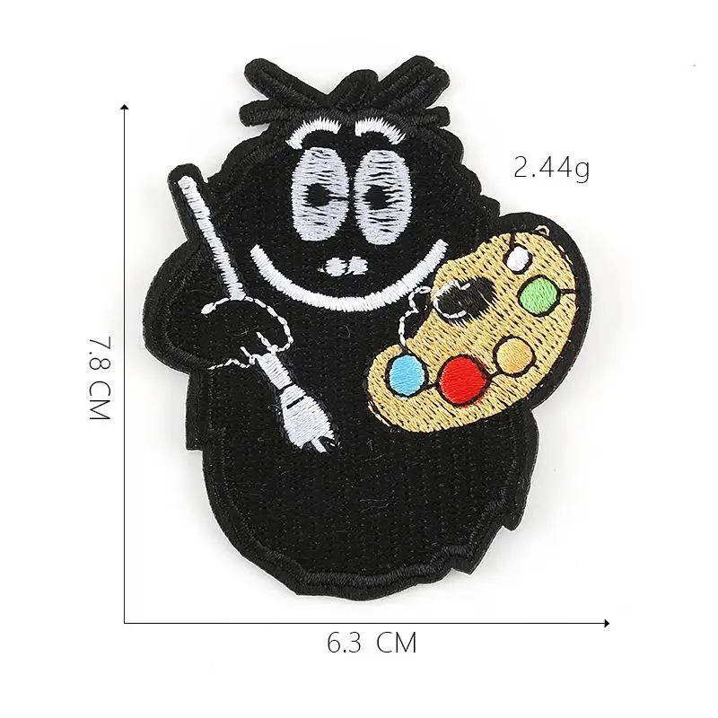 Barbapapa мультяшный значок Баба папа вышивка льготы аксессуары для одежды железные нашивки - Цвет: Никелевый