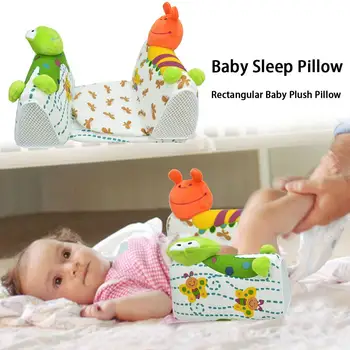

Rectangular Adjustable Baby Sleep Pillow Plush Green Cartoon Animal Pillow Anti-rollover Anti-head