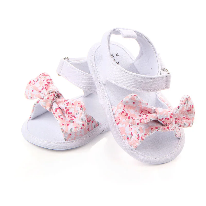 Baby Girls Sandals Canvas Bowknot Toddlers Newborn Infantil Sandals Summer Infant Baby Girls Soft Crib Shoes Infants Sandals