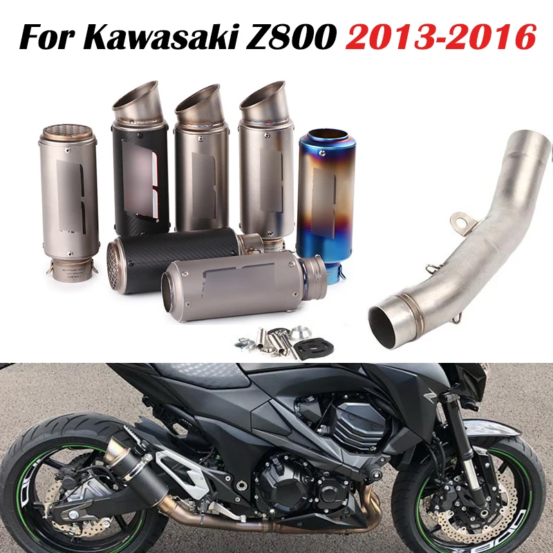 

Slip on Motorcycle Exhaust System Full Pipe Muffler Escape Silencer Tip Pipe + Modified Link Connect Pipe for Z800 2013-2016