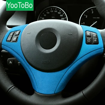 

Car Interior Decoration Alcantara Wrap Steering Wheel Cover ABS Decals Car Styling For BMW E90 E92 E93 2009-2012 Accessories