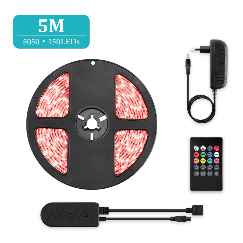 Светодиодный светильник RGB 5 м/10 м 2835/5050 водонепроницаемая светодиодная лента с пультом дистанционного управления и Bluetooth контроллером для домашнего декора светильник ing - Испускаемый цвет: 5050 150LEDs 5M