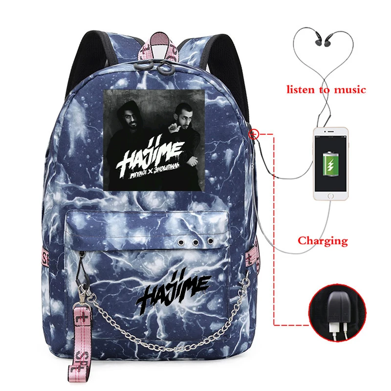 Backpack Women Men Rucksack Hajime Miyagi Andy Panda Russian Hiphop Usb