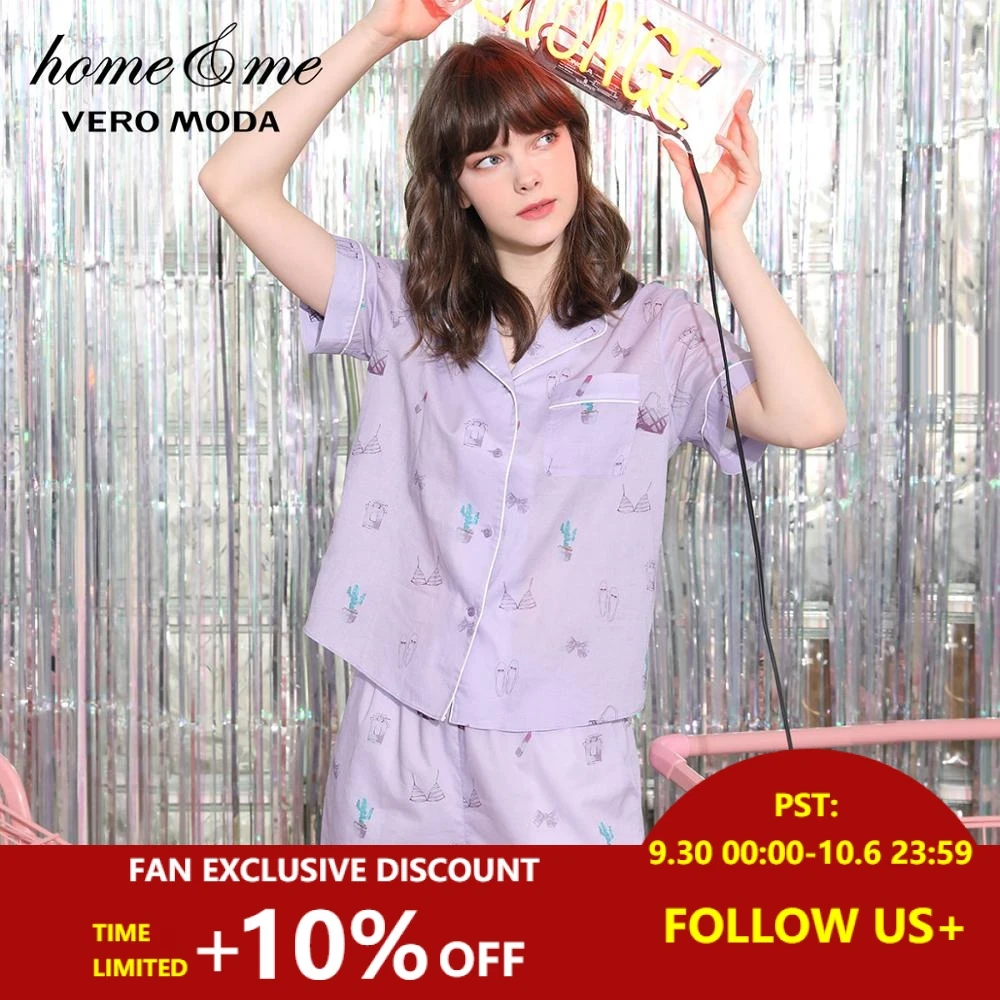 

Vero Moda 2019 New Arrivals Cartoon Print Leisure Homewear Suit | 3192BS502