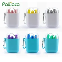 Многоразовый складной силиконовый набор соломинок Складной Гибкий портативный питьевой соломы с чехлом и чистящей щеткой напитки