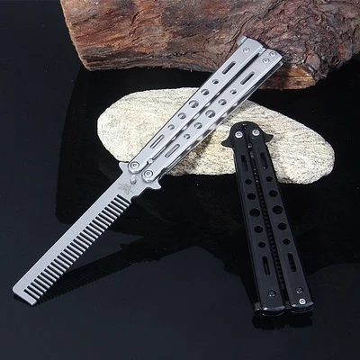 220mm 8 6 Stainless Steel Practice Dull Blade Flail Combat Fight Fold Mariposa Train Butterfly Balisong 1 220mm 8 6 Stainless Steel Practice Dull Blade Flail Combat Fight Fold Mariposa Train Butterfly Balisong 4