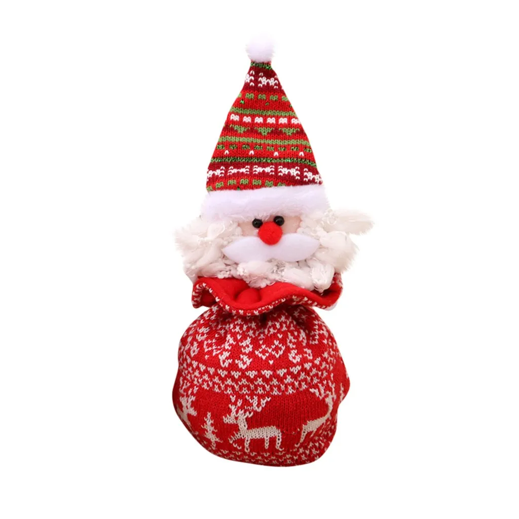 Christmas Portable Candy Bag Cartoon Deer Pattern Apple pouch Snowman Packaging Boxes Christmas Party Gift Decor navidad
