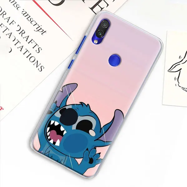 Милый мультфильм, Стич чехол для Xiaomi mi A3 A1 A2 8 Lite 9T CC9E Играть Red mi K20 Pro 7A Note 7 фотоаппаратов моментальной печати 7S жесткий прозрачный чехол Capa - Цвет: 14