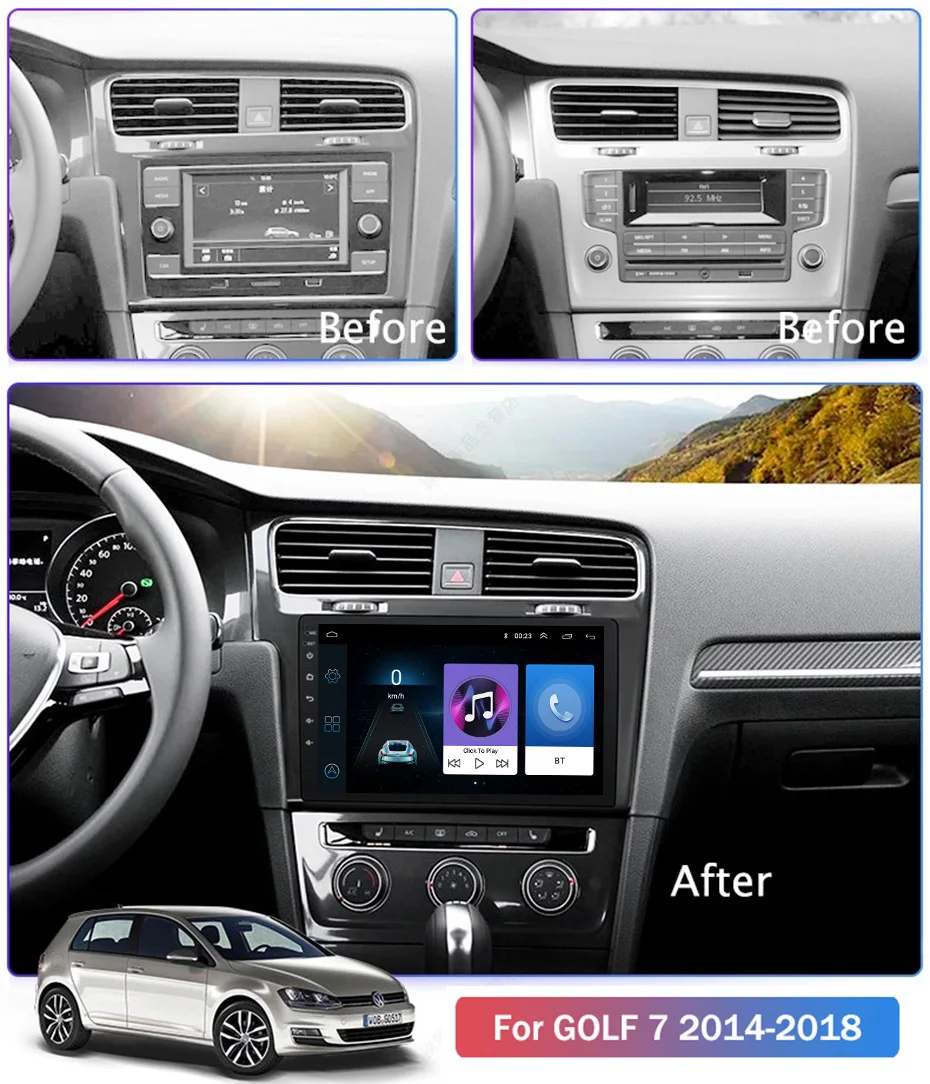 Для golf 7- автомобильный Радио Мультимедиа Видео плеер навигация gps Android 8,1 аксессуары SWC BT wifi седан без dvd