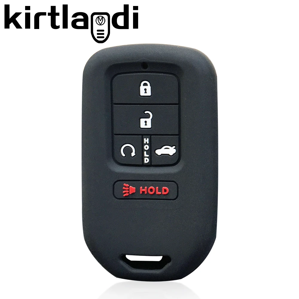Premium 5-Button Silicone Car Key Fob Cover with Keychain Holder and Shell Protector