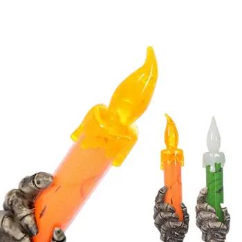 

2PCS 2PCS Halloween LED Light Skull Candle Holder Skeleton Ghost Hand Flameless Candle LED Light Battery Operated Party Bar Lamp