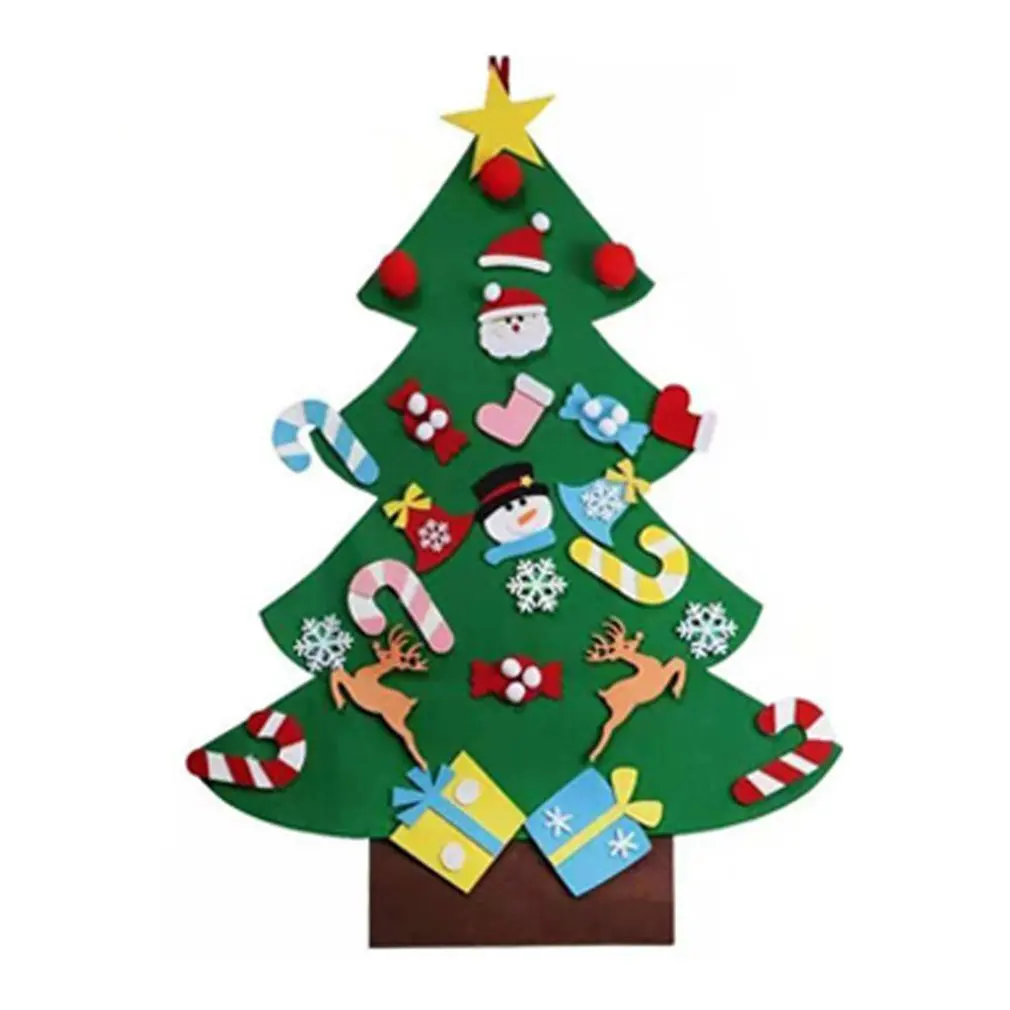 Войлочные DIY Мини елочные украшения чулок Санта-Клауса детские игрушки подарки мешок поддельные цветы Рождественская елка орнамент год