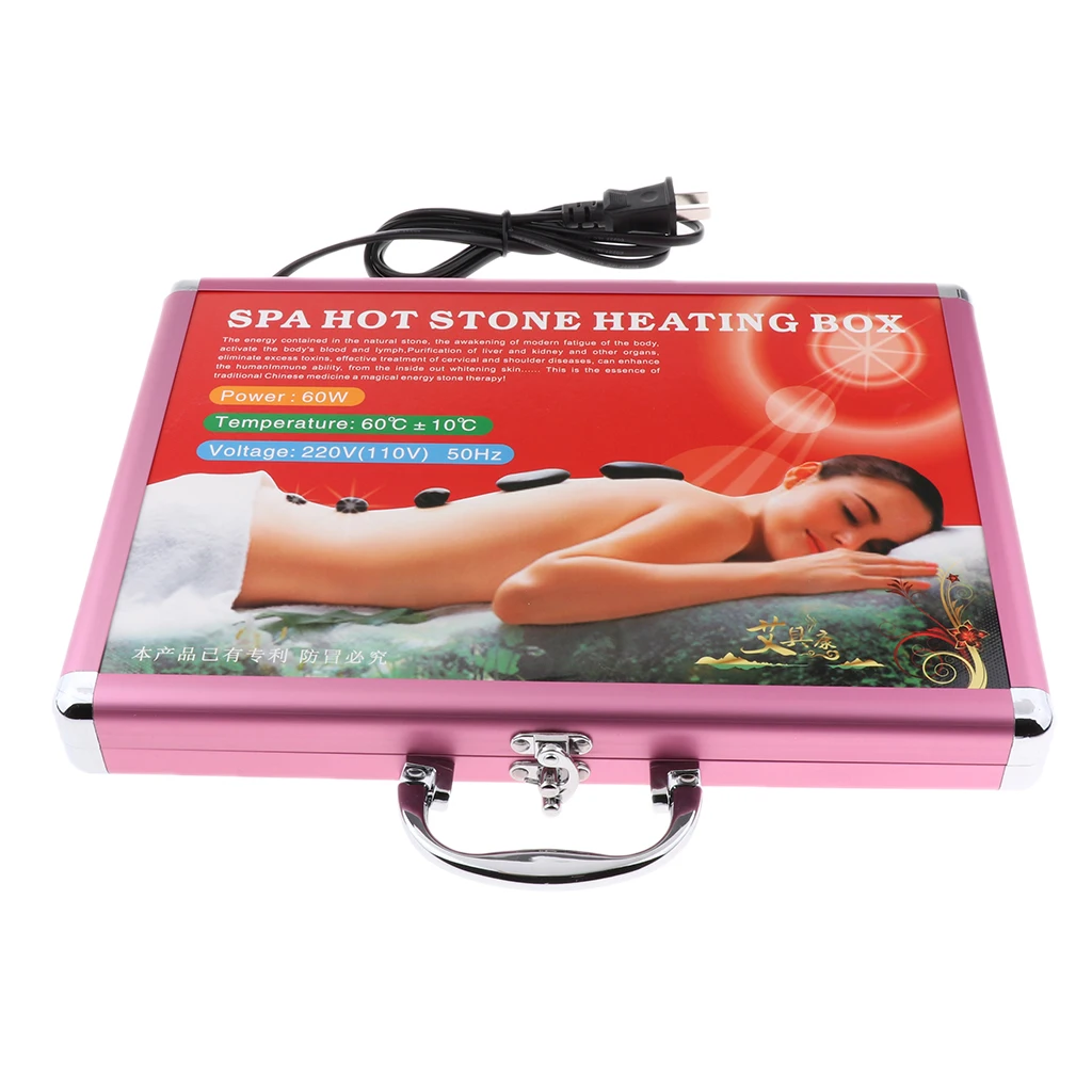 Professional Massage Hot Rocks Warmer Massage Stones Heater Salon Case for 20pcs Hot Stones Massage - EU/US Plug