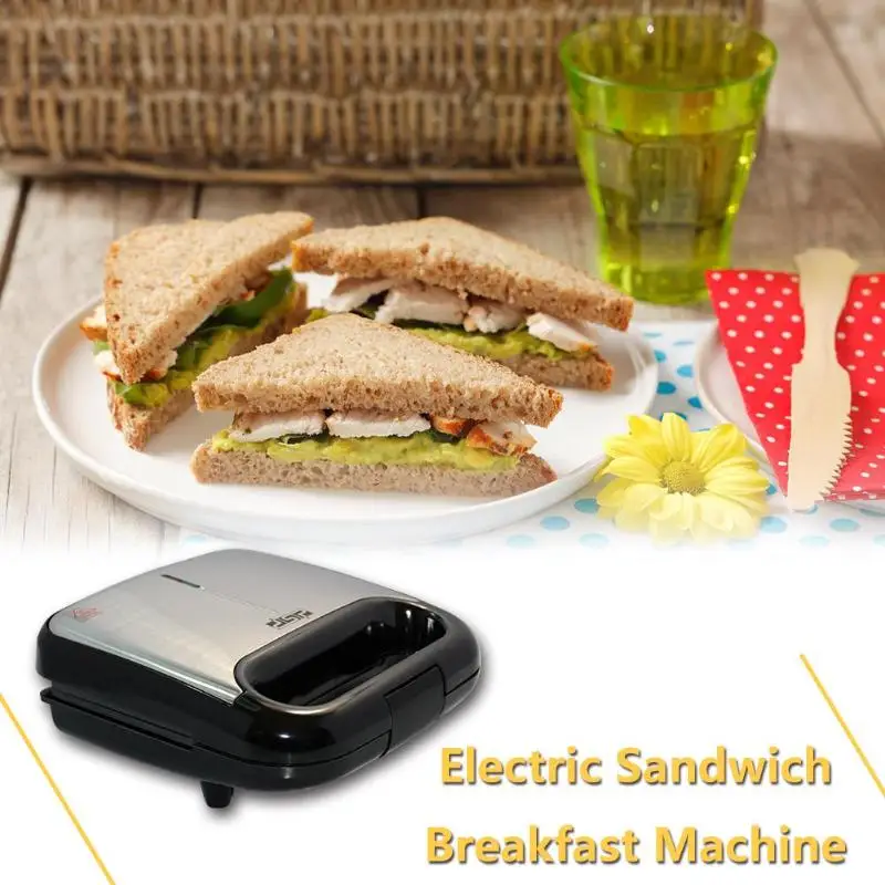 4 сэндвич-слота 750 Вт бытовая электрическая вафельница сэндвич-машина с европейской вилкой для яичного торта грецкий орех; торт завтрак хлеб
