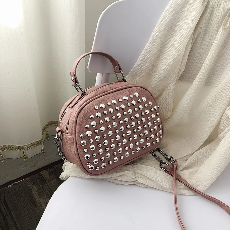 Style two pink Женская Роскошная Кожаная сумка от известного дизайнера, женская сумка через плечо, новинка, женский клатч с бриллиантами, сумка через плечо, женская сумка - Цвет: Style two pink