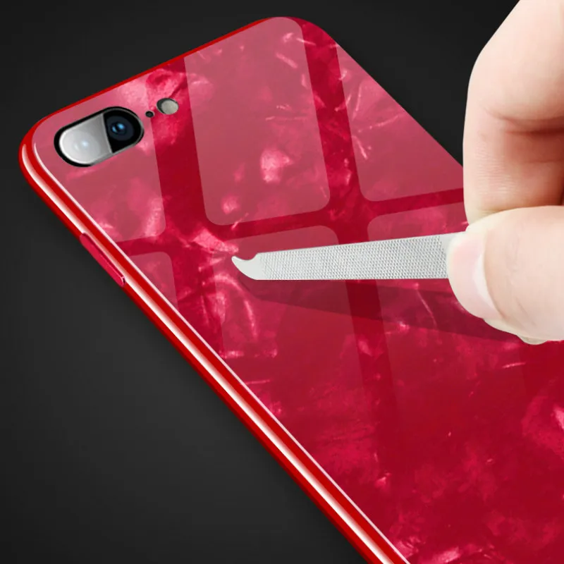 Стеклянный чехол для телефона для Iphone 7, 8, 6, 6 S, защита от падения, задняя крышка для Iphone XR X, XS MAX, ультратонкий, мягкий, ТПУ, серебристый чехол, роскошный