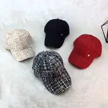 С фабрики твидовая бейсболка женская осенняя и зимняя Ретро мода повседневная одноцветная M слово теплая ca